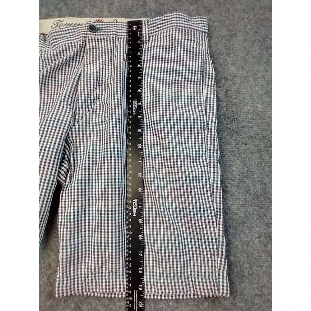 Tommy Bahama‎ Paradise Nation Mens 34 Gingham Plaid Cotton Shorts Blue Red Tan